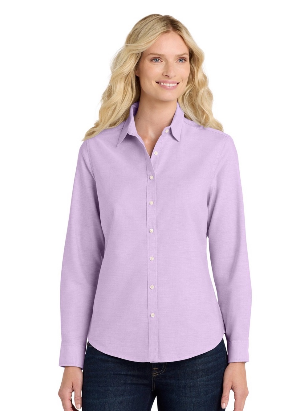 Port Authority Lavender Long-Sleeve Button-Down Shirt